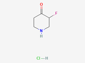 Two-dimensional chemical structure of 3-Fluoropiperidin-4-one hydrochloride