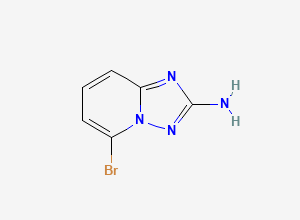 Two-dimensional chemical structure of 5-Bromo-[1,2,4]triazolo[1,5-a]pyridin-2-amine, CAS 1010120-55-4