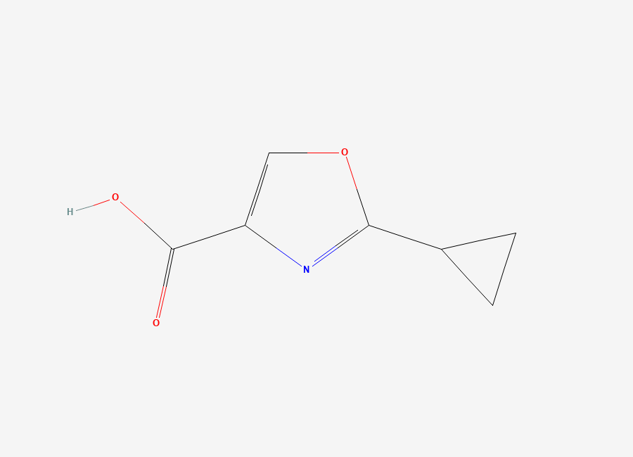 Two-dimensional chemical structure of 2-Cyclopropyl-1,3-oxazole-4-carboxylic acid