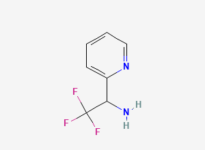 Two-dimensional chemical structure of 2,2,2-Trifluoro-1-(pyridin-2-yl)ethan-1-amine