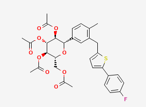 Two-dimensional chemical structure of Canagliflozin Tetraacetate, CAS 866607-35-4