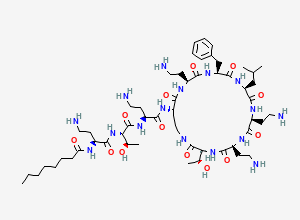Two-dimensional chemical structure of Polymyxin B3, CAS 71140-58-4