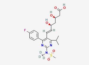 Two-dimensional chemical structure of Rosuvastatin D3 (Free Base)