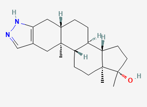 Two-dimensional chemical structure of Stanozolol, CAS 10418-03-8