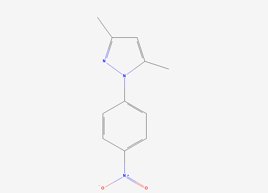 Two-dimensional chemical structure of 3,5-Dimethyl-1-(4-nitrophenyl)-1H-pyrazole