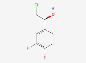 Two-dimensional chemical structure of (alphaS)-alpha-(Chloromethyl)-3,4-difluorobenzenemethanol
