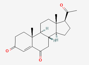 Two-dimensional chemical structure of Progesterone 6-Oxo Impurity / 6-Ketoprogesterone /6-Oxoprogesterone, CAS 2243-08-5