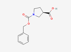 Two-dimensional chemical structure of (R)-1-Cbz-pyrrolidine-3-carboxylic acid