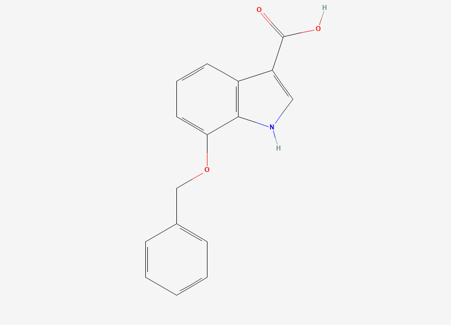 Two-dimensional chemical structure of 7-Benzyloxy-1H-indole-3-carboxylic acid