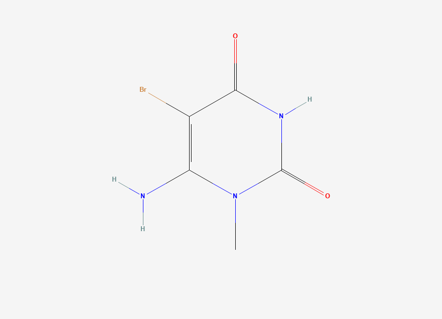 Two-dimensional chemical structure of 6-Amino-5-bromo-1-methyl-1,2,3,4-tetrahydropyrimidine-2,4-dione
