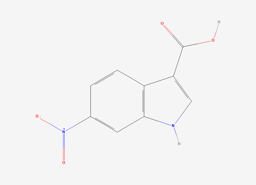Two-dimensional chemical structure of 6-Nitro-1H-indole-3-carboxylic acid