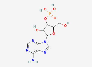 Two-dimensional chemical structure of [5-(6-Aminopurin-9-yl)-4-hydroxy-2-(hydroxymethyl)oxolan-3-yl] dihydrogen phosphate
