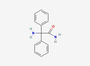 Two-dimensional chemical structure of Benzeneacetamide/ 2-Amino-2,2-diphenylacetamide, CAS 15427-81-3
