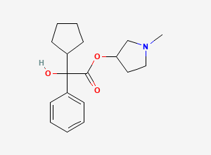 Two-dimensional chemical structure of Glycopyrrolate Related compound B / Glycopyrrolate EP Impurity G, CAS 13118-11-1