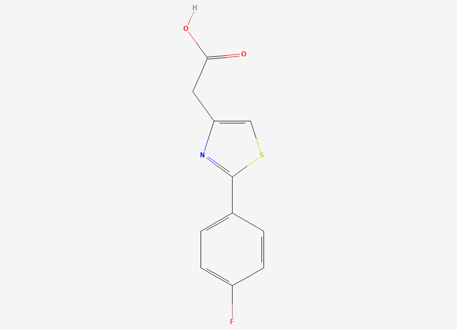 Two-dimensional chemical structure of 2-(4-Fluorophenyl)-4-thiazoleacetic acid