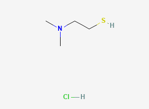 Two-dimensional chemical structure of 2-(Dimethylamino)ethanethiol (HCl Salt), CAS 13242-44-9