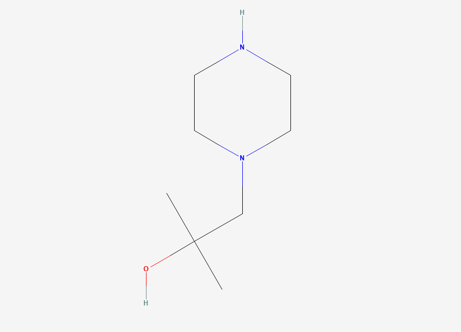 Two-dimensional chemical structure of 2-Methyl-1-(piperazin-1-yl)propan-2-ol