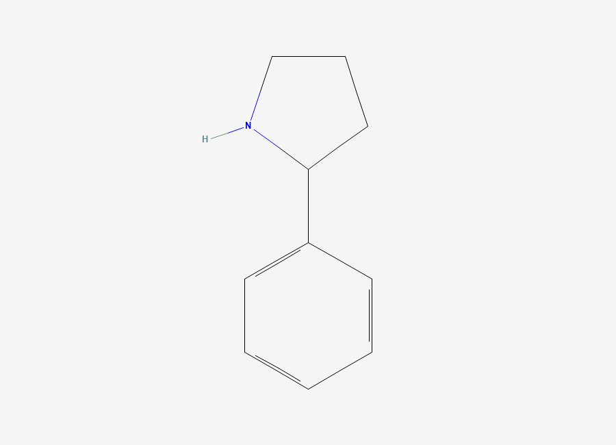 Two-dimensional chemical structure of 2-Phenylpyrrolidine