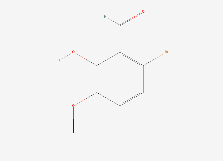 Two-dimensional chemical structure of 6-Bromo-2-hydroxy-3-methoxybenzaldehyde