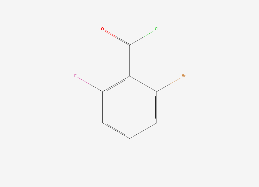 Two-dimensional chemical structure of 2-Bromo-6-fluorobenzoyl chloride