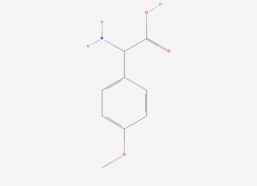 Two-dimensional chemical structure of 2-Amino-2-(4-methoxyphenyl)acetic acid