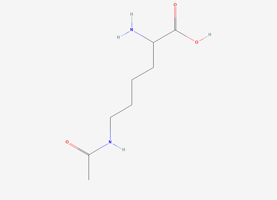 Two-dimensional chemical structure of 6-Acetamido-2-azaniumylhexanoate