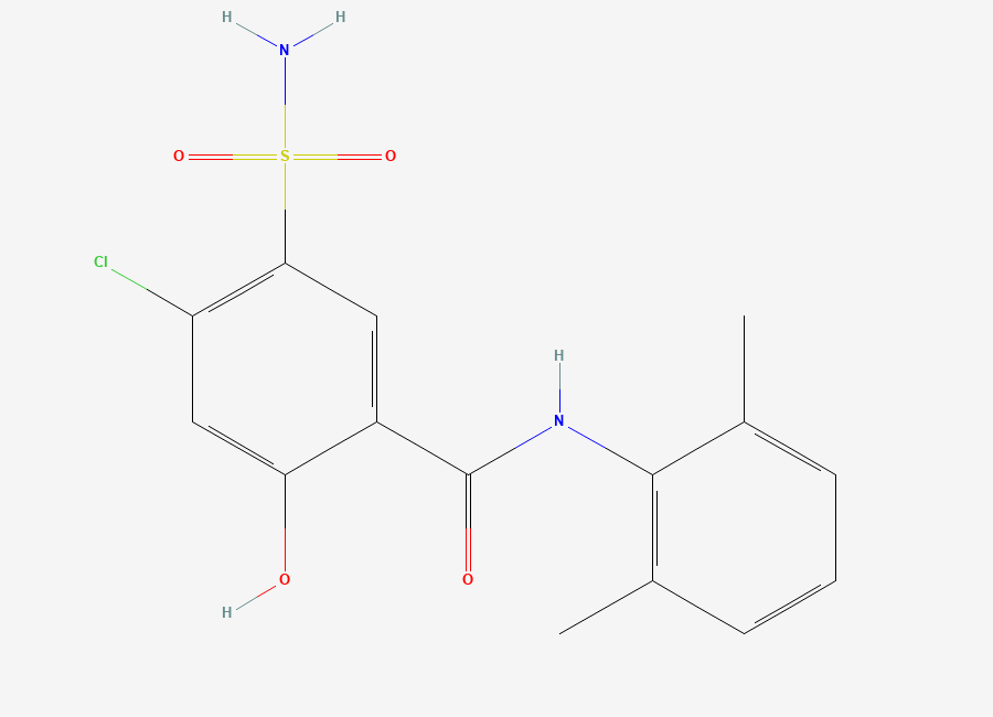 Two-dimensional chemical structure of Xipamide, CAS 14293-44-8