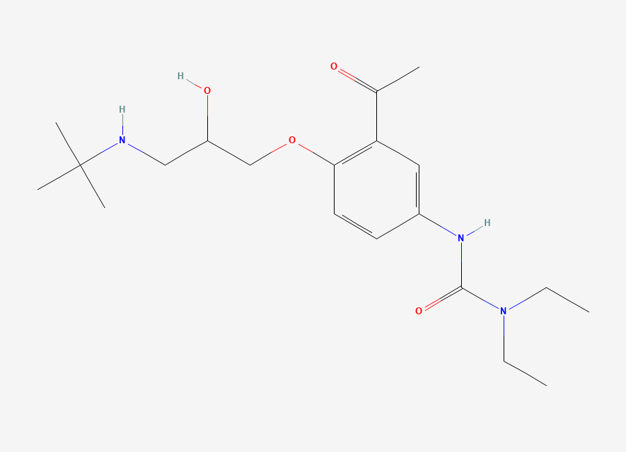 Two-dimensional chemical structure of Celiprolol, CAS 56980-93-9