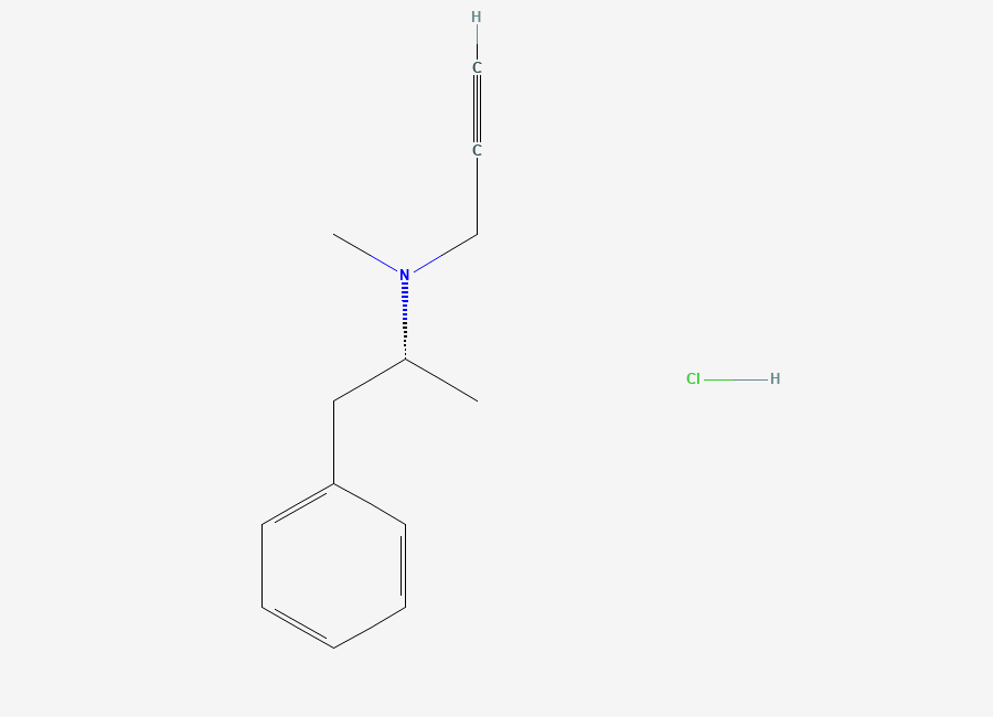 Two-dimensional chemical structure of Selegiline Hydrochloride, CAS 14611-52-0