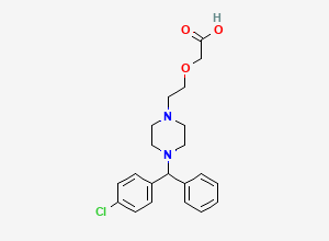 Two-dimensional chemical structure of Levocetirizine racemic mixture, CAS 83881-51-0