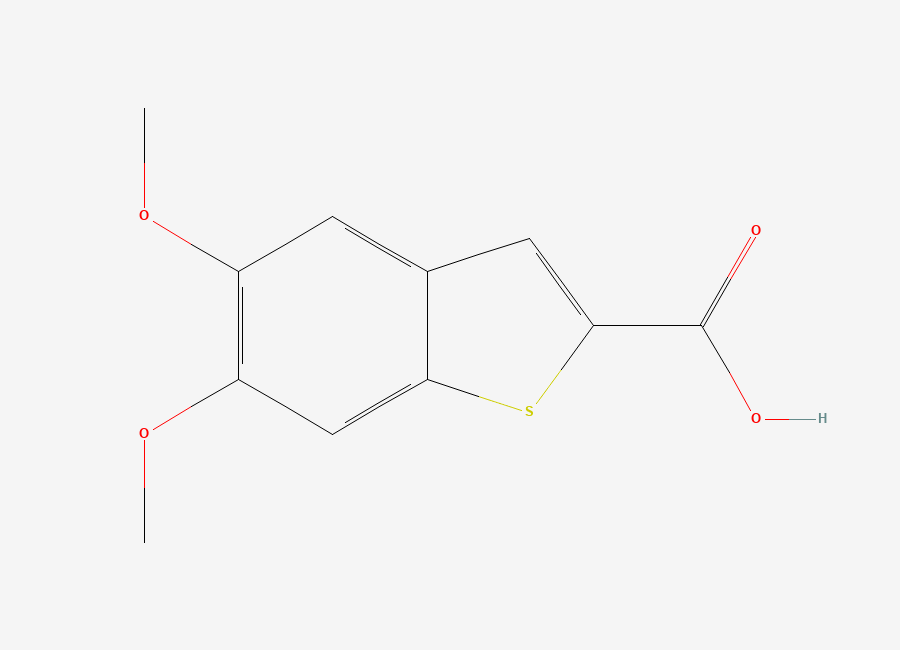 Two-dimensional chemical structure of 5,6-Dimethoxy-1-benzothiophene-2-carboxylic acid