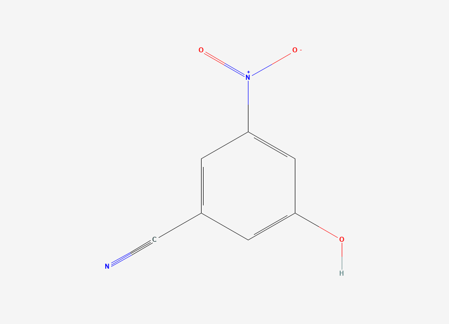 Two-dimensional chemical structure of 3-Hydroxy-5-nitrobenzonitrile