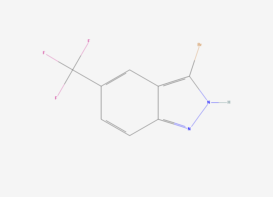 Two-dimensional chemical structure of 3-Bromo-5-(trifluoromethyl)-1H-indazole