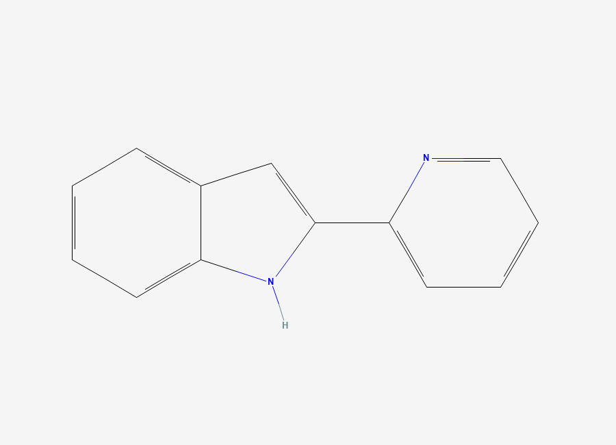 Two-dimensional chemical structure of 2-Pyridin-2-yl-1H-indole