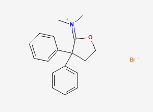 Two-dimensional chemical structure of Dimethyl(tetrahydro-3,3-diphenyl-2-furylidene)ammonium Bromide, CAS 37743-18-3