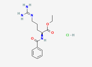 Two-dimensional chemical structure of Ethyl benzoyl-L-argininate (HCl Salt), CAS 2645-08-1