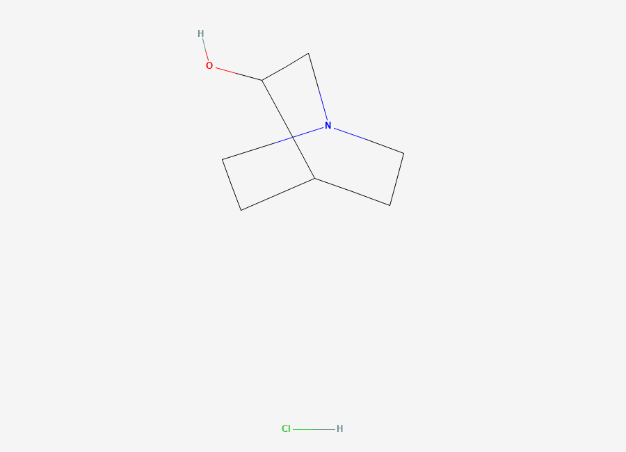 Two-dimensional chemical structure of Solifenacin EP Impurity E/ Solifenacin (R)-Hydroxyquinuclidine Impurity (HCl salt), CAS 42437-96-7