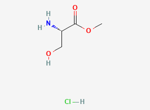 Two-dimensional chemical structure of L-Serine, methyl ester, hydrochloride (1:1)