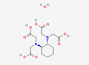Two-dimensional chemical structure of Cyclohexane-1,2-diamine-N,N,N',N'-tetraacetic acid monohydrate, trans-