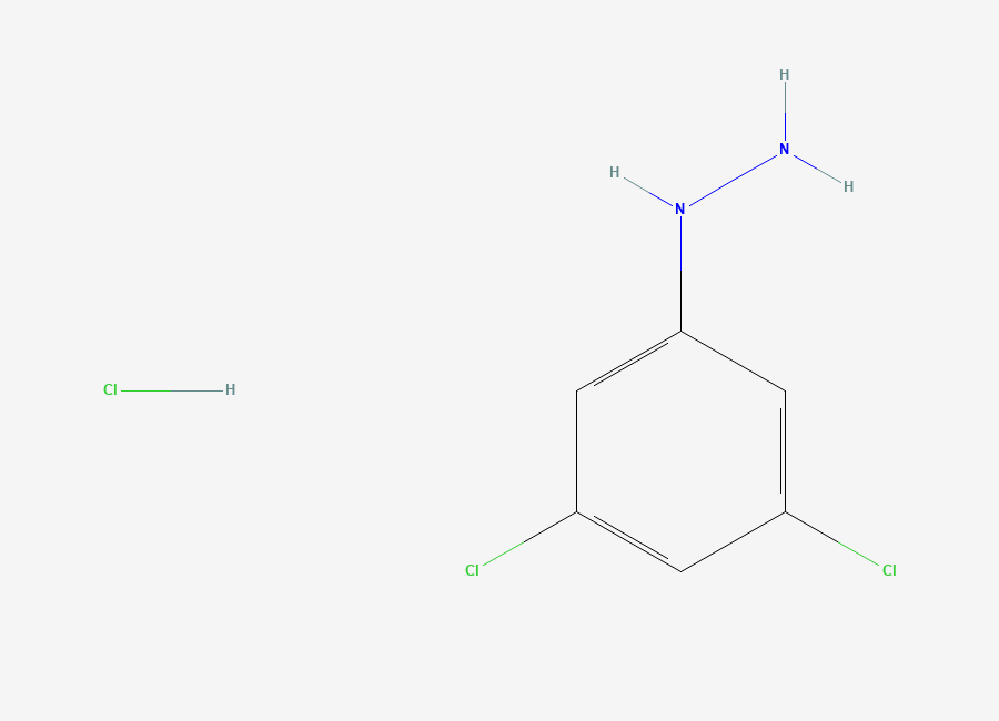 Two-dimensional chemical structure of (3,5-Dichlorophenyl)hydrazine monohydrochloride