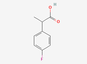 Two-dimensional chemical structure of 2-(4-Fluorophenyl)propionic acid