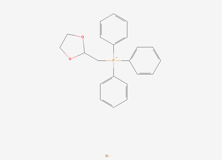 Two-dimensional chemical structure of (1,3-Dioxolan-2-ylmethyl)triphenylphosphonium bromide