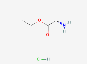 Two-dimensional chemical structure of L-Alanine, ethyl ester, hydrochloride (1:1)