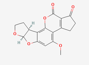 Two-dimensional chemical structure of Aflatoxin B2, CAS 7220-81-7