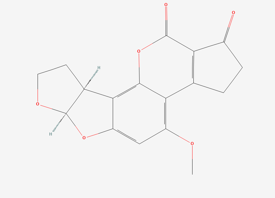Two-dimensional chemical structure of Aflatoxin B2, CAS 7220-81-7