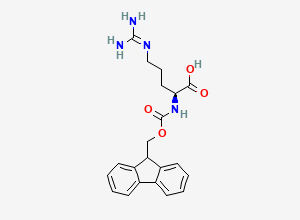 Two-dimensional chemical structure of (2S)-5-carbamimidamido-2-({[(9H-fluoren-9-yl)methoxy]carbonyl}amino)pentanoic acid