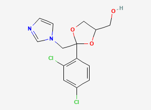 Two-dimensional chemical structure of 2-(2,4-Dichlorophenyl)-2-(1H-imidazol-1-ylmethyl)-1,3-dioxolane-4-methanol