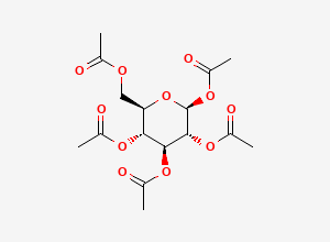 Two-dimensional chemical structure of beta-D-Glucose pentaacetate