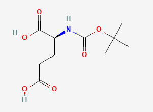 Two-dimensional chemical structure of (2S)-2-{[(tert-butoxy)carbonyl]amino}pentanedioic acid