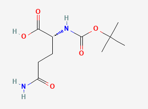 Two-dimensional chemical structure of (2R)-2-(((tert-butoxy)carbonyl)amino)-4-carbamoylbutanoic acid